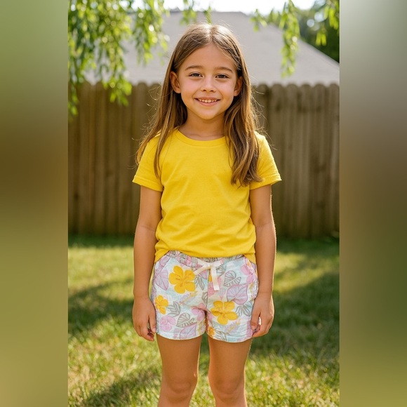 🏷️ 5 for $25 - CAT & Jack Linen Floral Shorts - Picture 1 of 8